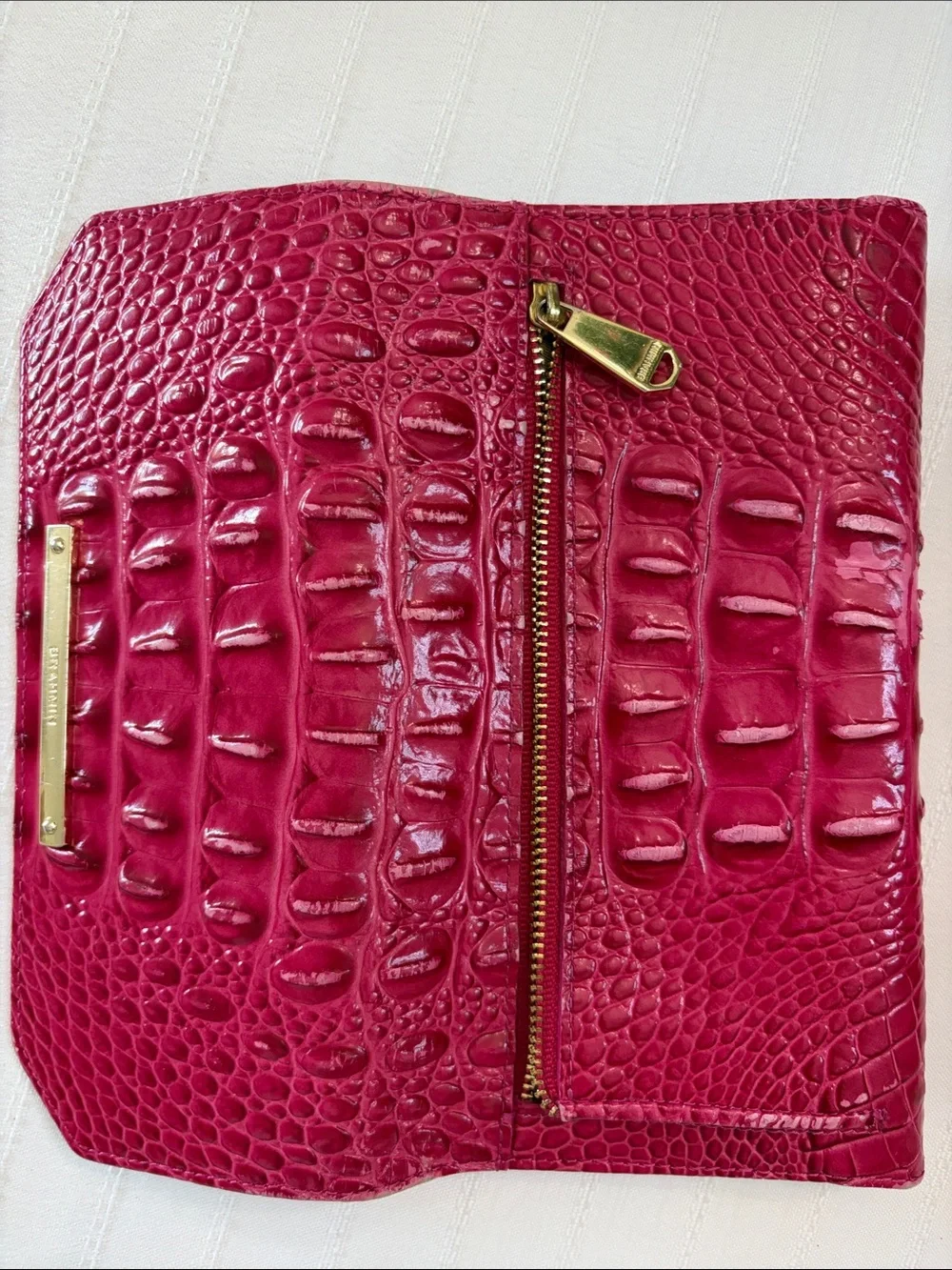 Brahmin Croc-Embossed Shoulder Tote & Wallet - Fuchsia Pink
